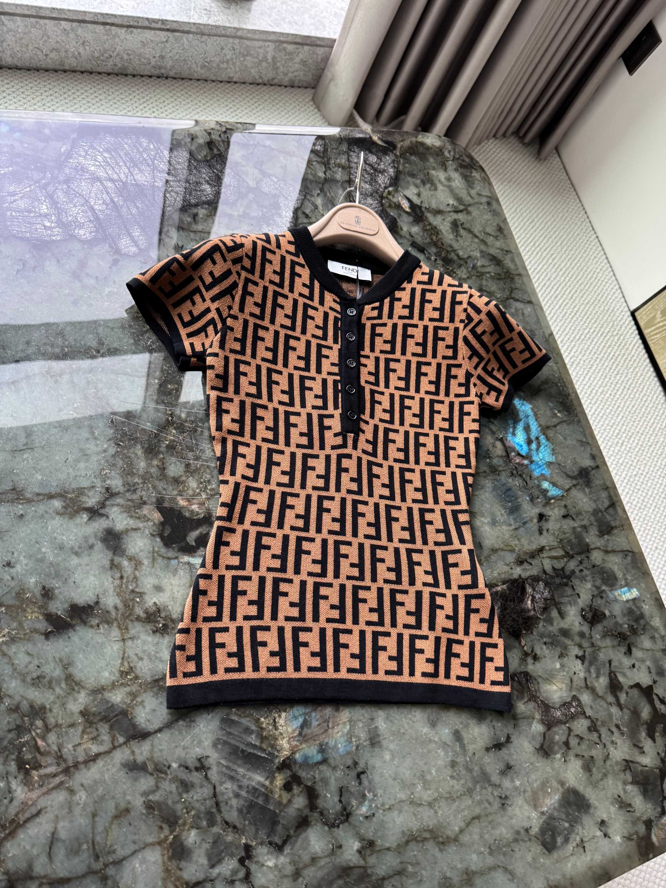 Fendi FF Motif Knit Short Sleeve Top - Stylish & Comfortable 3 a1748581144280 1683