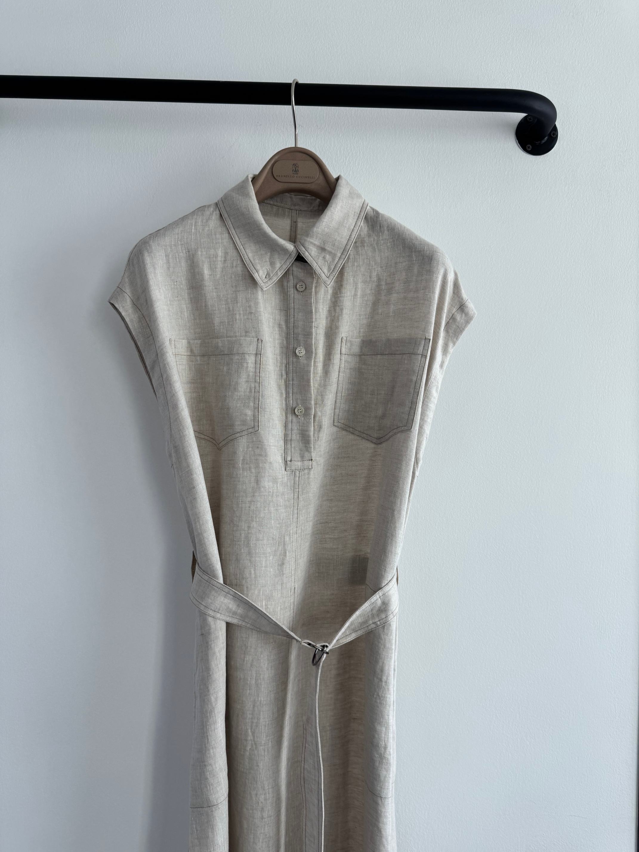 Elegant Linen Top with Copper Beaded Collar - Timeless Minimalist Design 4 a1749542839752 3333