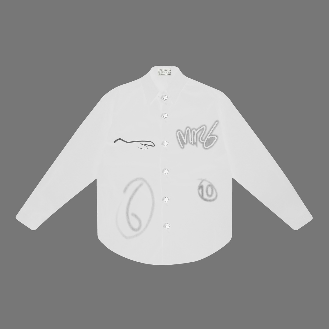 Designer MJ 2024s Magella MM6 Shirts: Custom Cotton Fusion with Unique Buttons - 图片 2