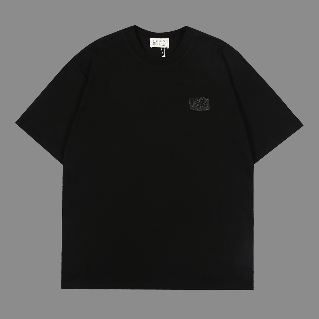 Camiseta de manga corta de diseñador Margiela MM6 24SS con agujeros lavado 310g holgada corte amplio doble hi…