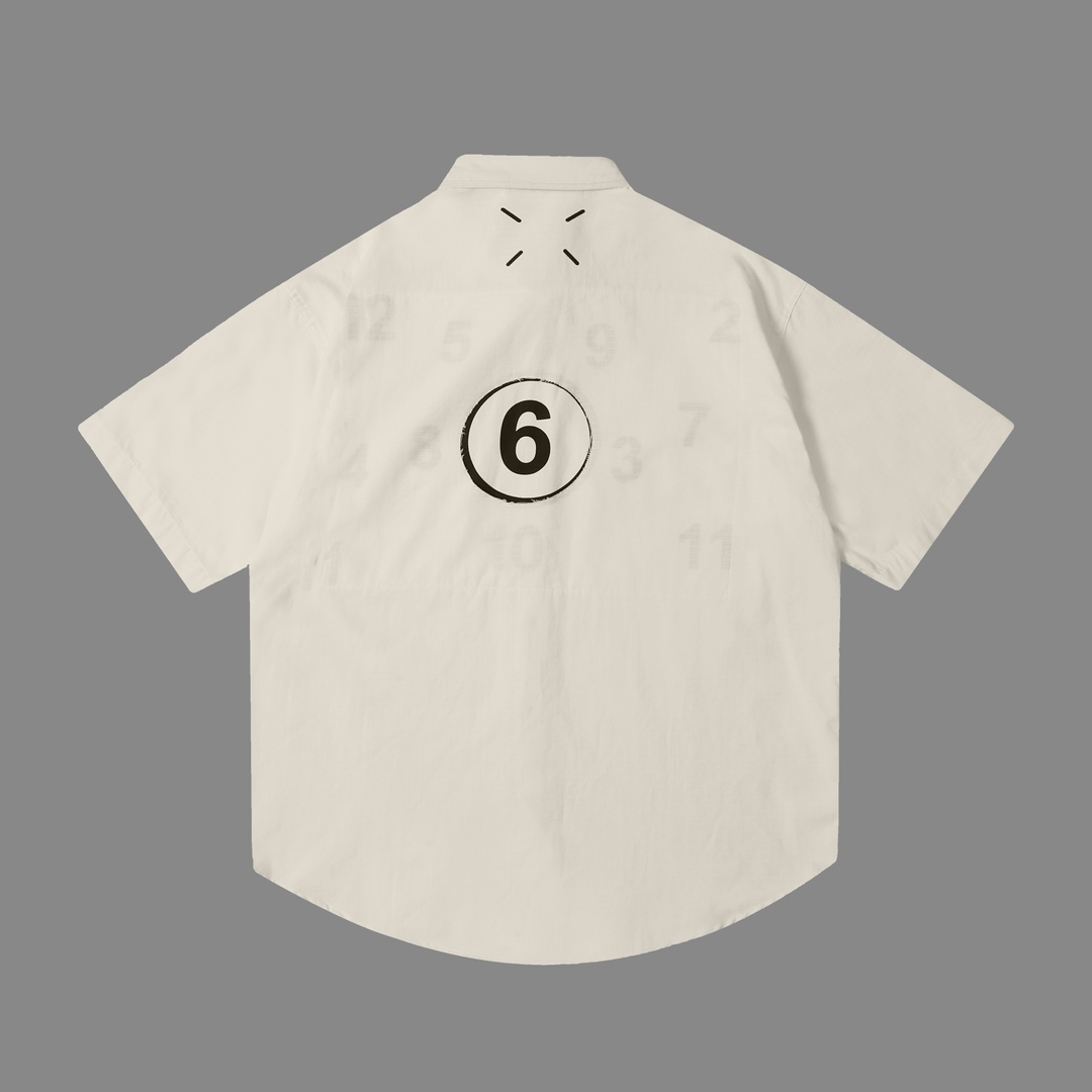 Designer Magella MM6 24SS Broken Water-Washing Pocket Shirts with Imported Black-Disk Shell Buttons - 图片 4