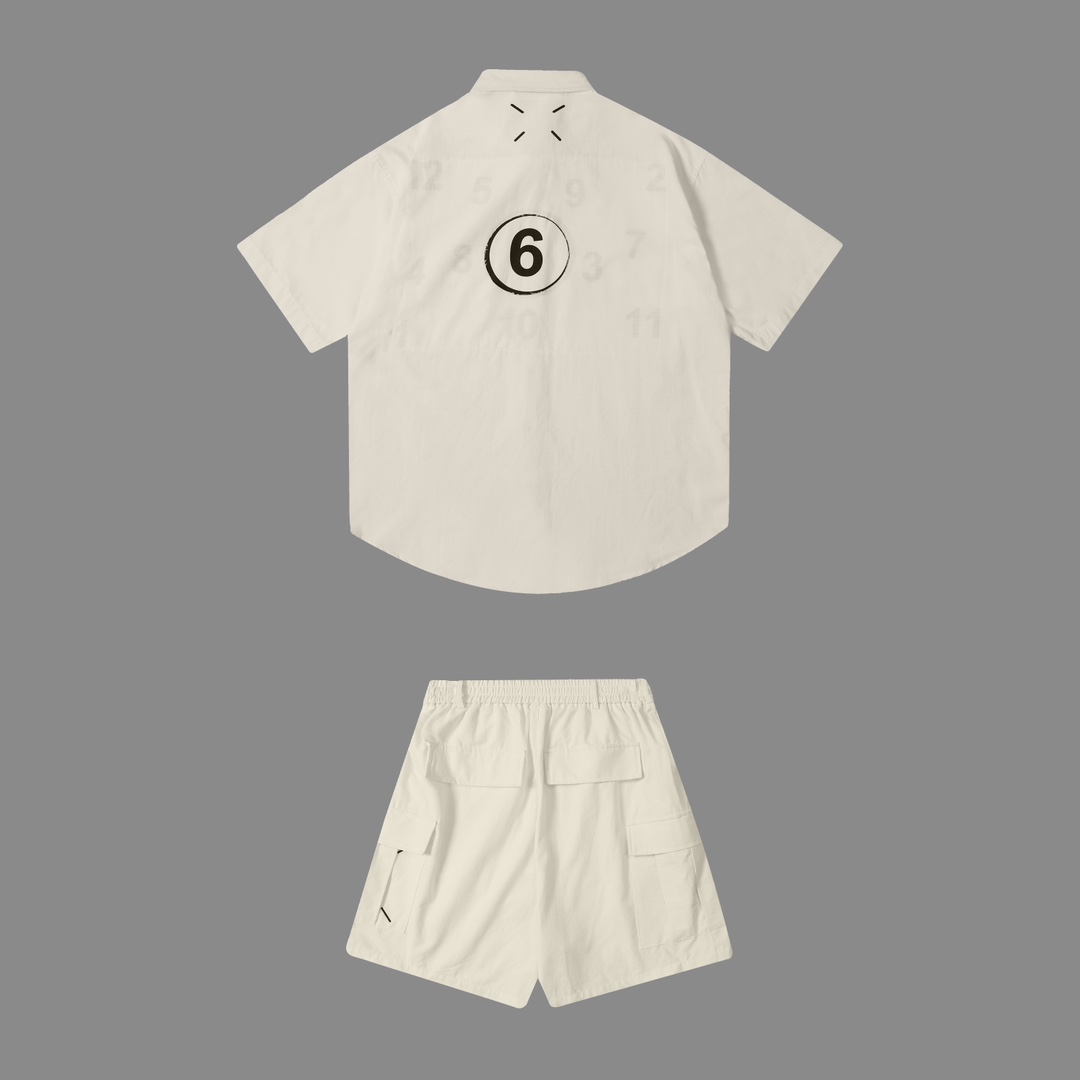 Designer Magella MM6 24SS Broken Water-Washing Pocket Shirts with Imported Black-Disk Shell Buttons - 图片 2
