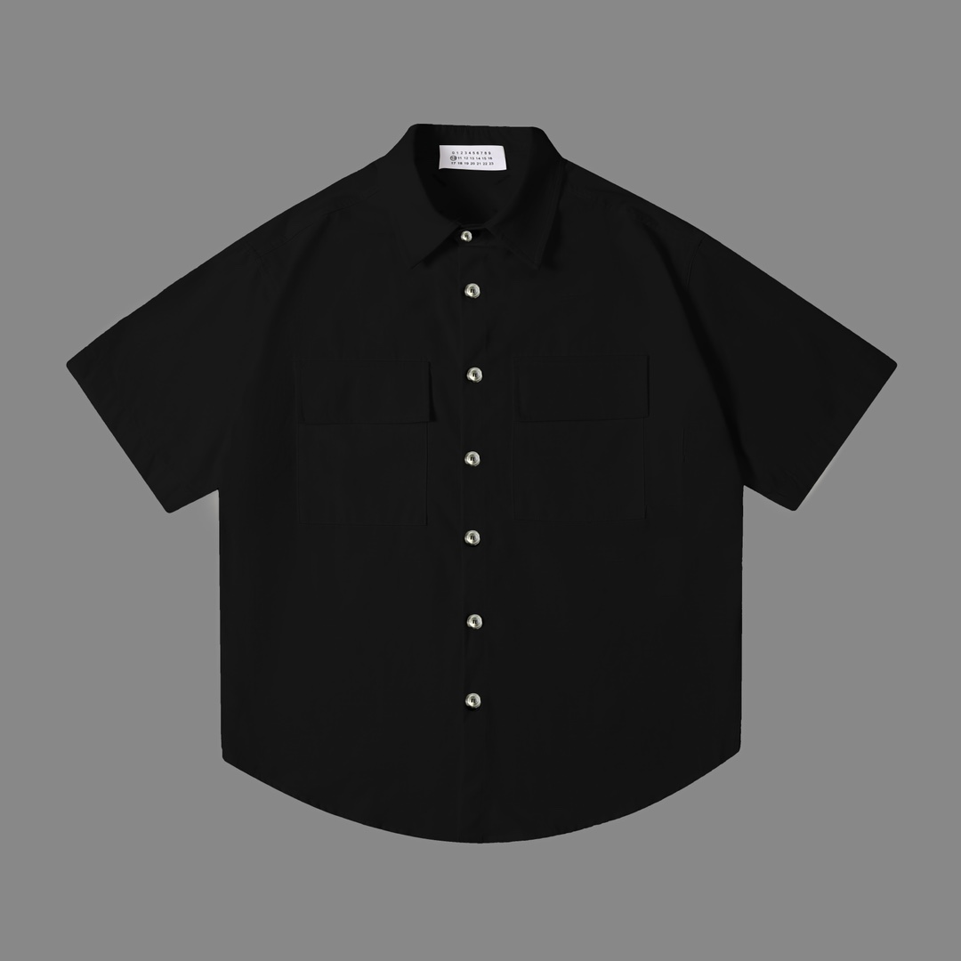 Designer Magella MM6 24SS Broken Water-Washing Pocket Shirts with Imported Black-Disk Shell Buttons - 图片 3