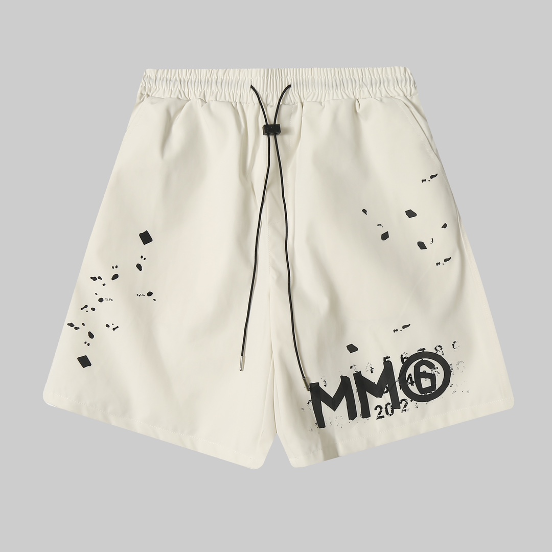(Passable with handbags 5) Designer Marguerite MM6 24SS makes old prints, shorts, code number SMLXl - 图片 3