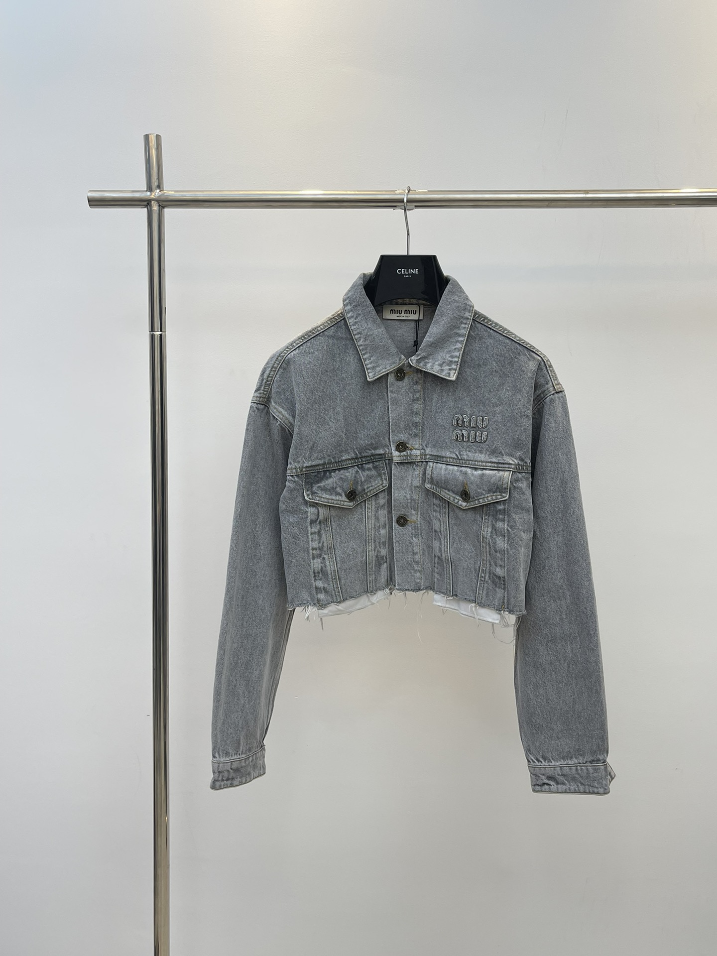 MiuMiu Clothing Coats & Jackets Grey Cotton Fall Collection Vintage