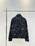 Louis Vuitton Clothing Coats & Jackets Black Blue White Printing Denim Vintage Chains
