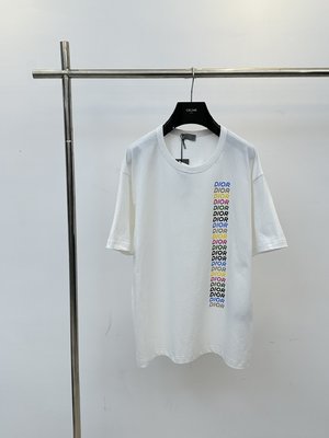 Dior Clothing T-Shirt Printing Cotton Knitting Nylon Short Sleeve