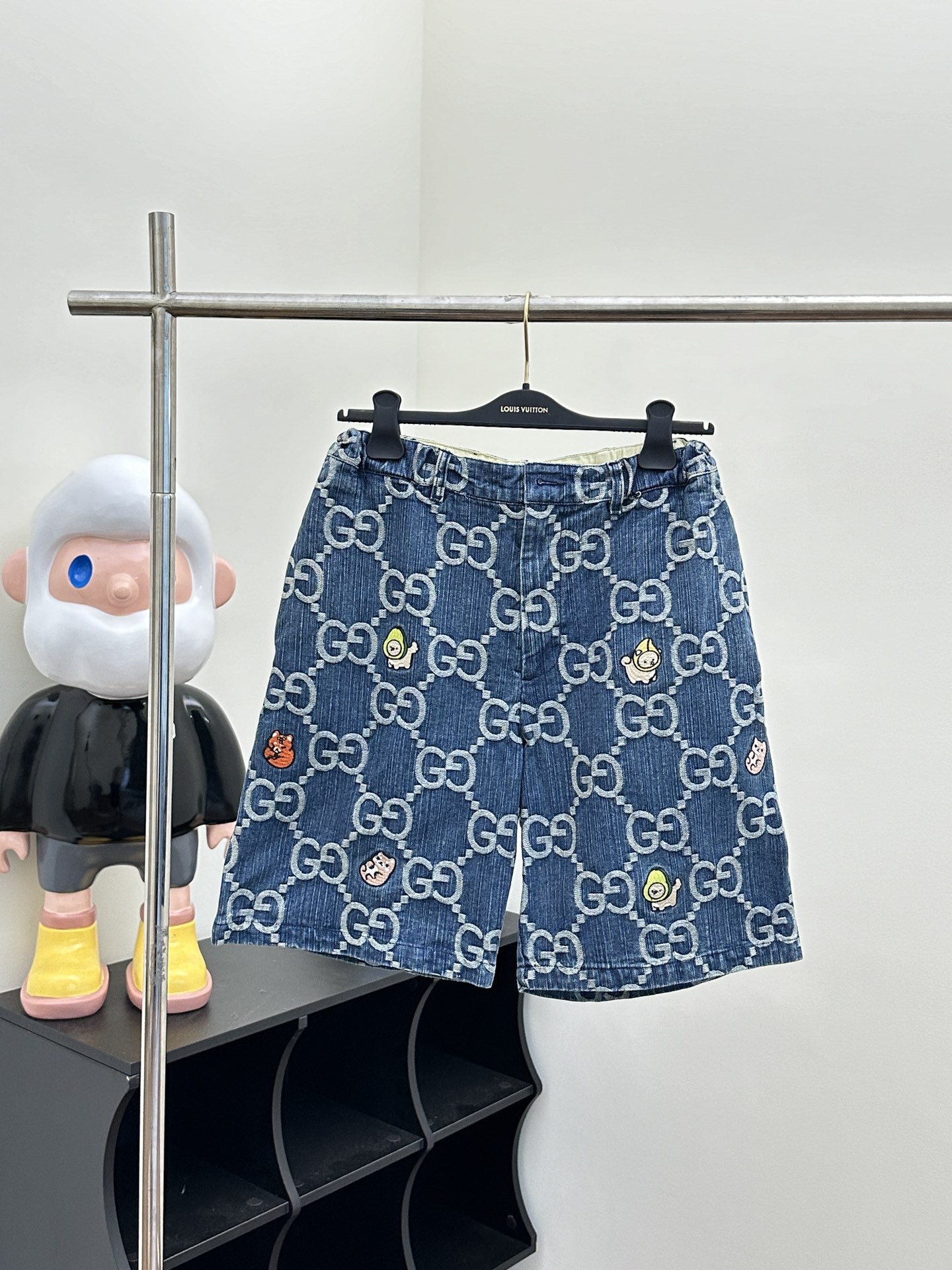 Gucc*/Gucci 23FW pantalones cortos de mezclilla con doble G de la nueva colección de principios de otoño Talla: S/M/L/X…
