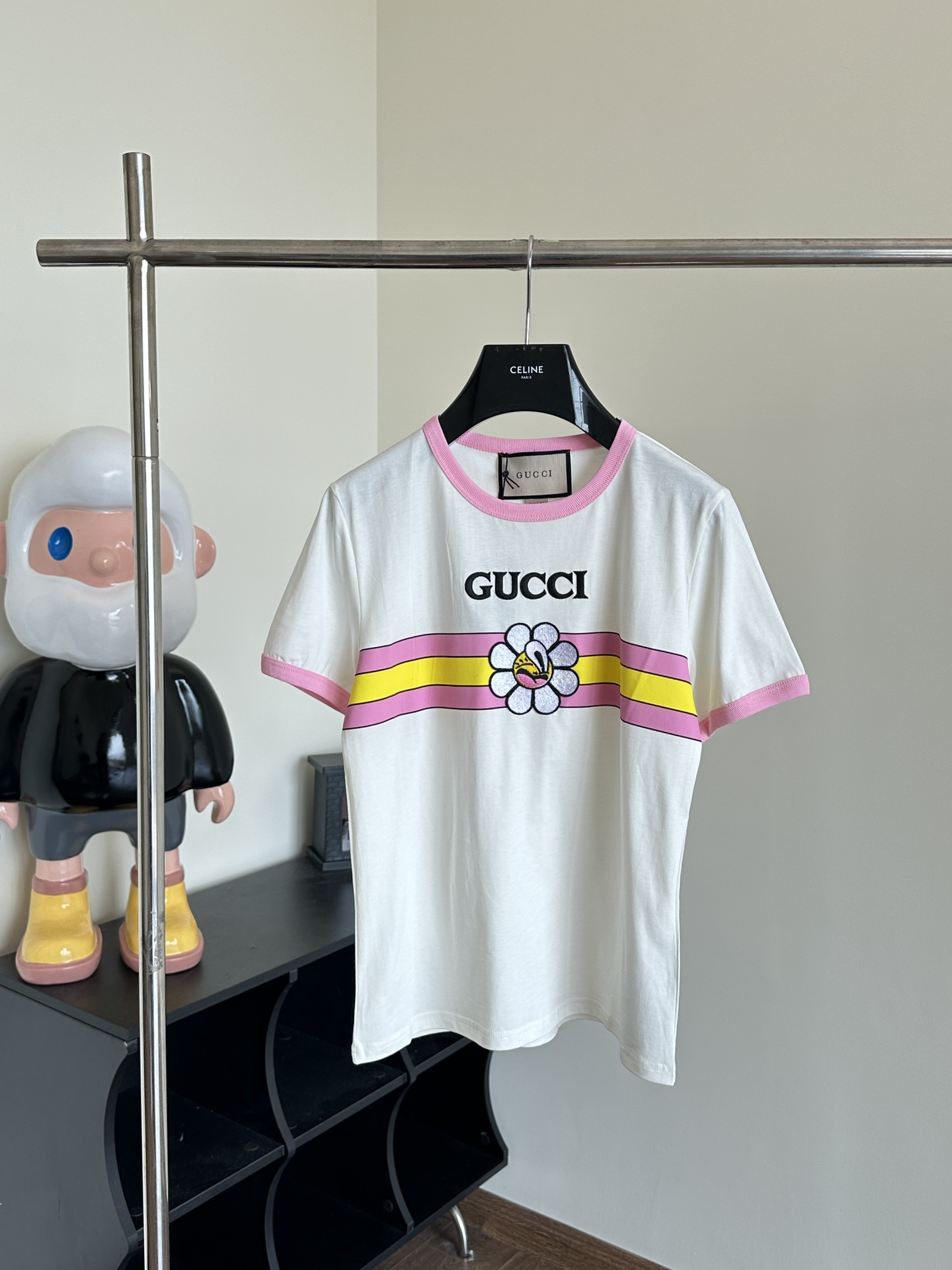 Gucc*/Gucci 24 camiseta de manga corta bordada con girasol de la nueva colección de principios de primavera Talla: S/M/…