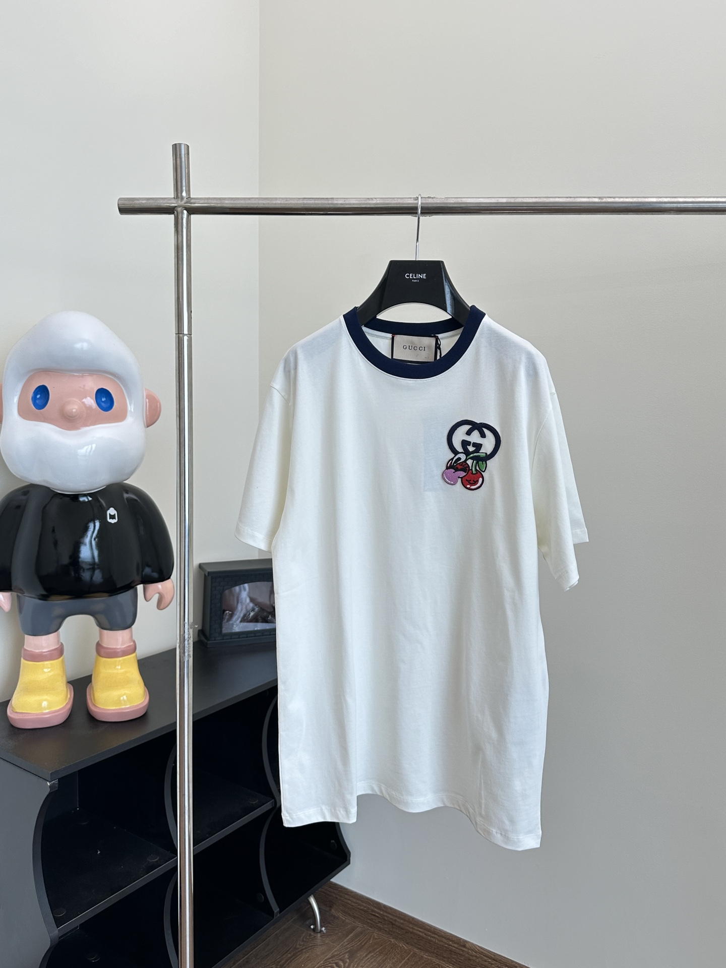 Gucc*/Gucci 24 camiseta de manga corta bordada con cerezas de la nueva colección de principios de primavera Talla: S/M/…