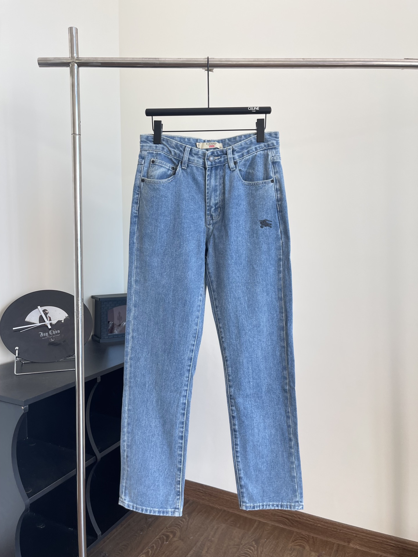 Suprem*Burberry/colaboración Burberry 22SS caballo bordado jeans Talla: S/M/L/XL ⚠Compra original desarrollo de la vers…