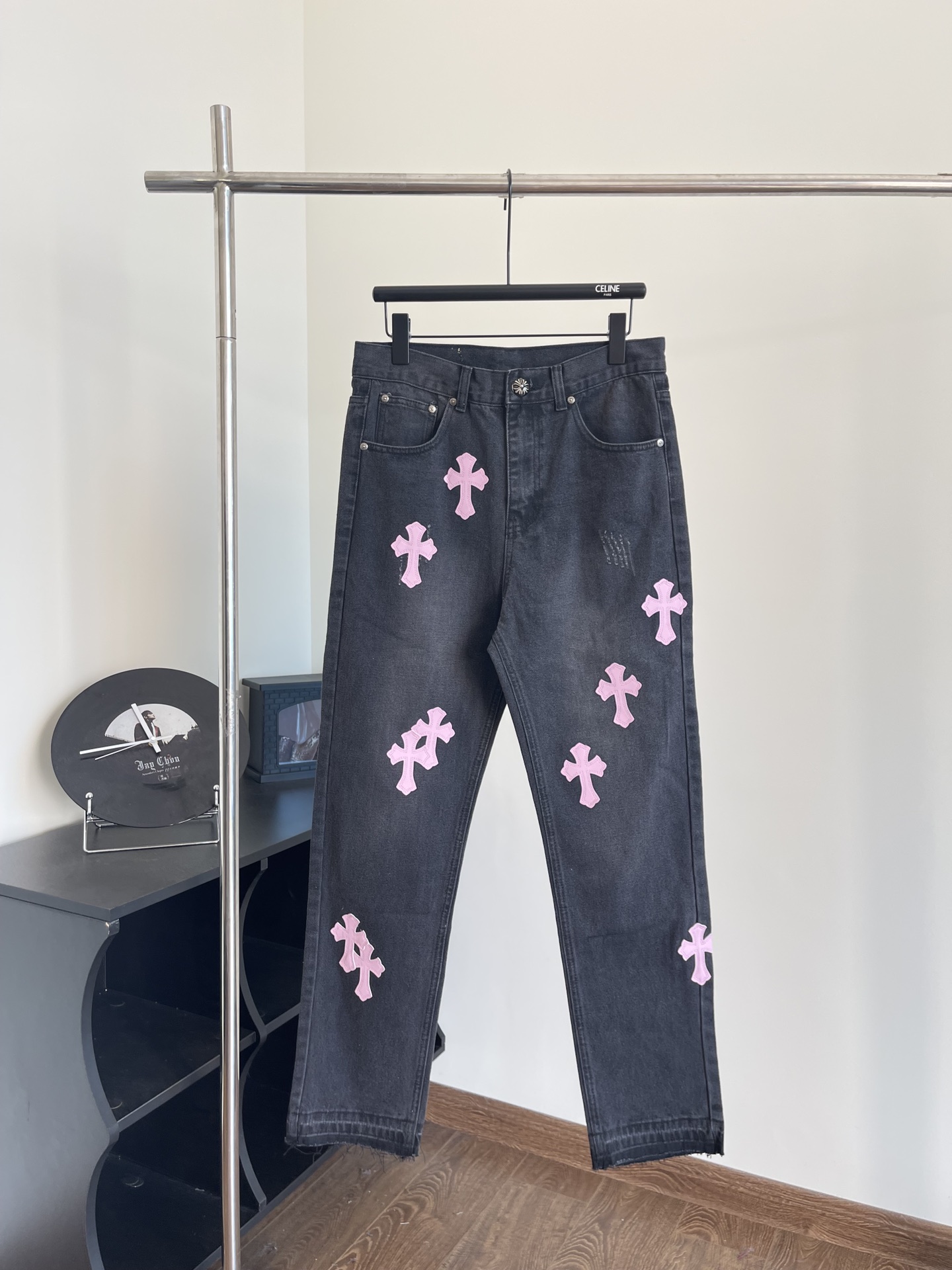 Chrome Hearts Clothing Jeans Black Pink