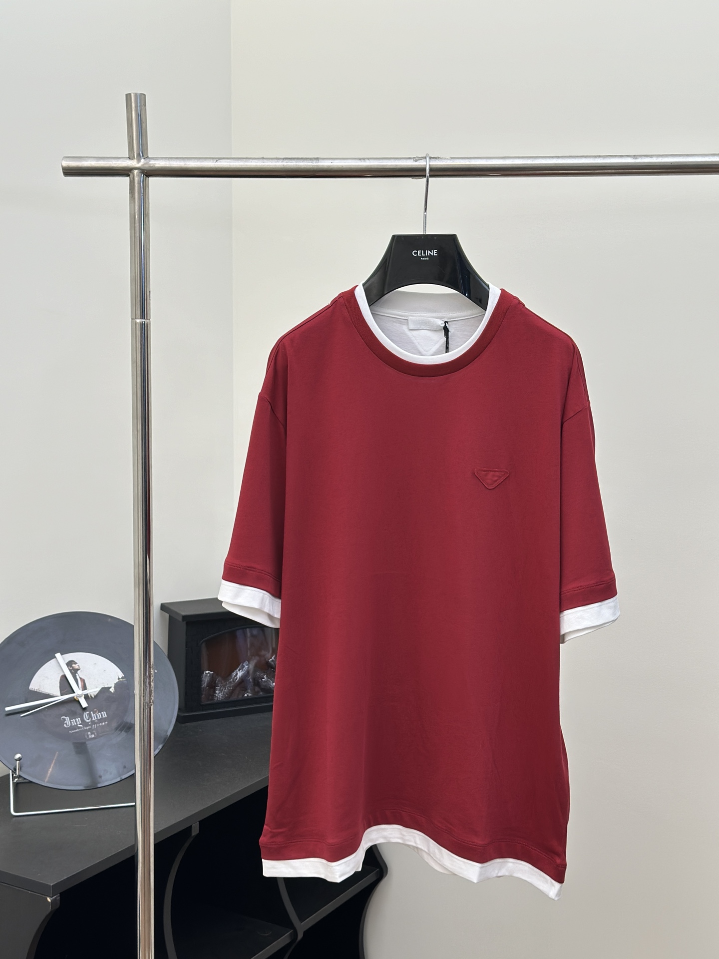 Prada Clothing T-Shirt Splicing Cotton Knitting Short Sleeve