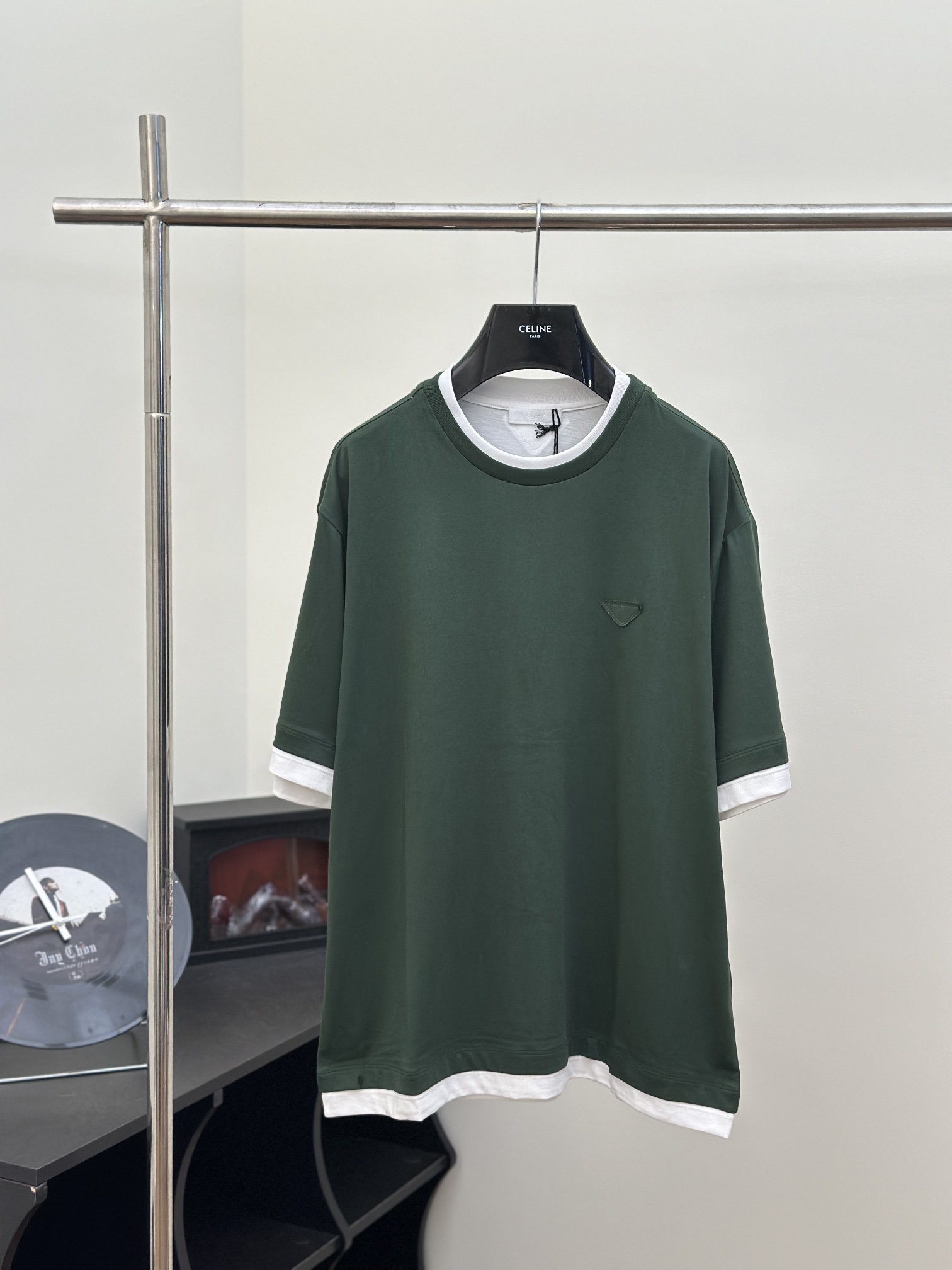 Prada Wholesale
 Clothing T-Shirt Splicing Cotton Knitting Short Sleeve