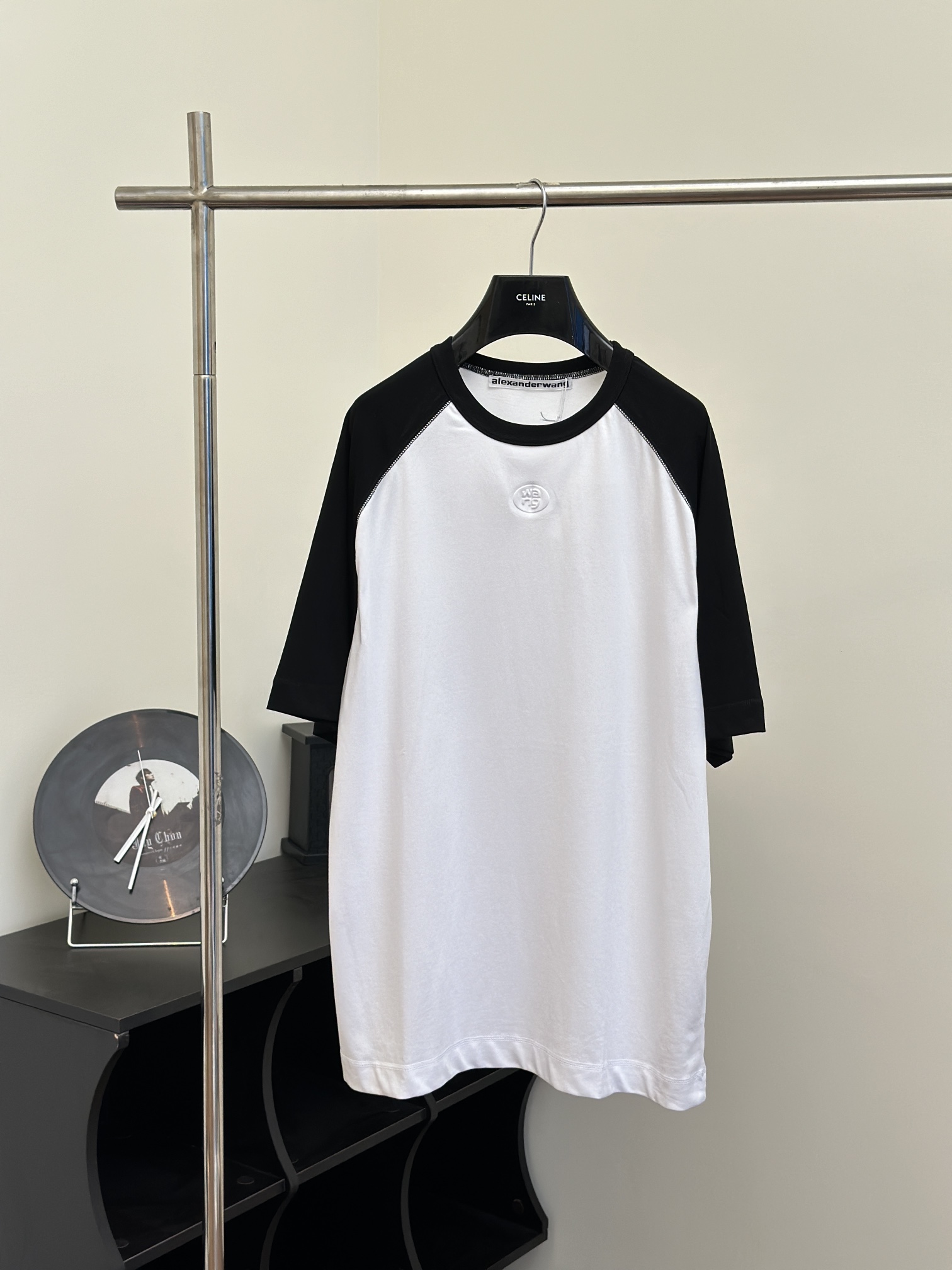 Alexander Wang Clothing T-Shirt Best Replica 1:1
 Black White Printing Unisex Short Sleeve