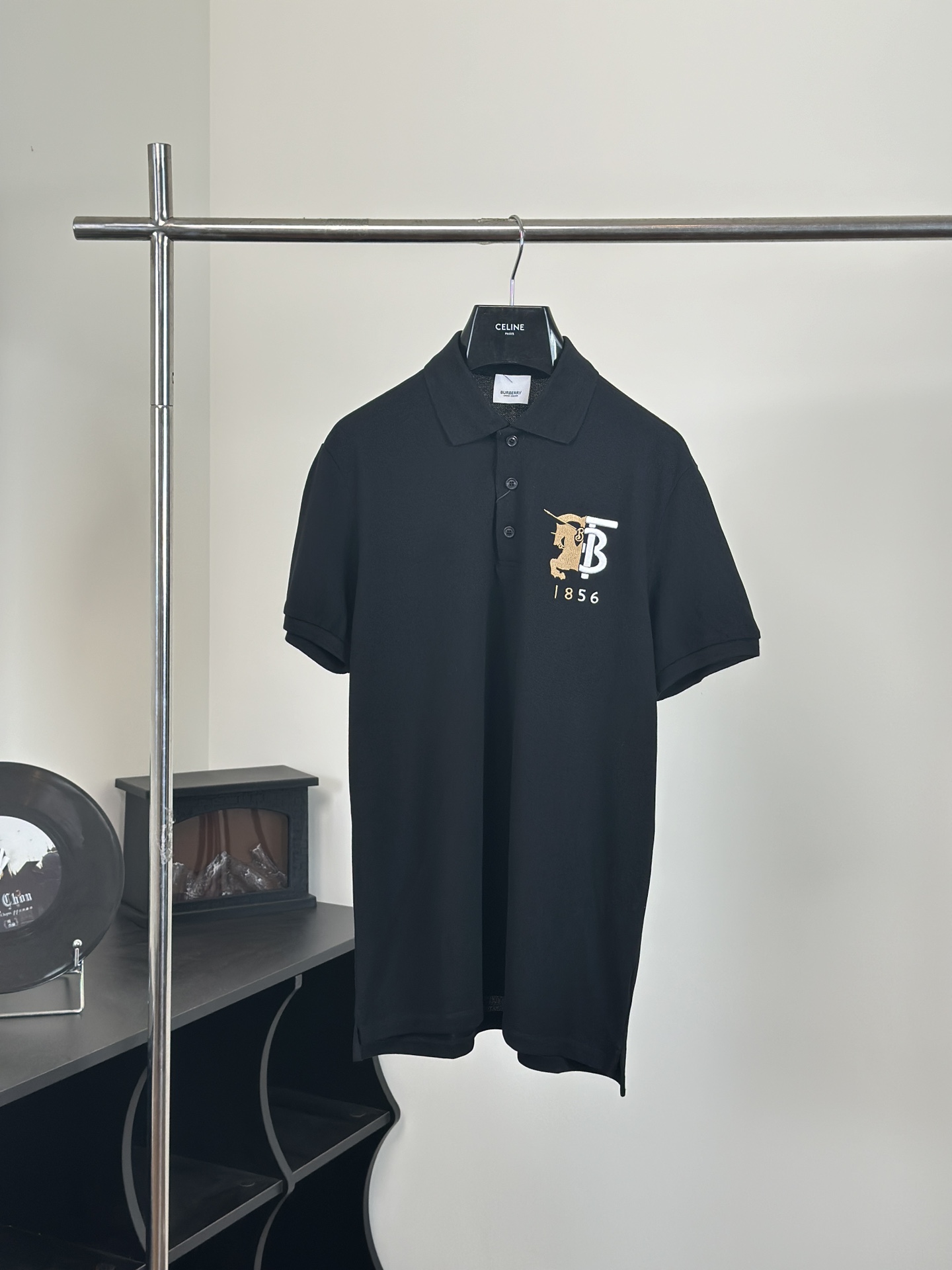 Burberr*/巴宝莉 Bbr Clásico Polo de Manga Corta con Bordado de Caballo de Guerra Talla: S/M/L/XL Tejido personalizado de p…