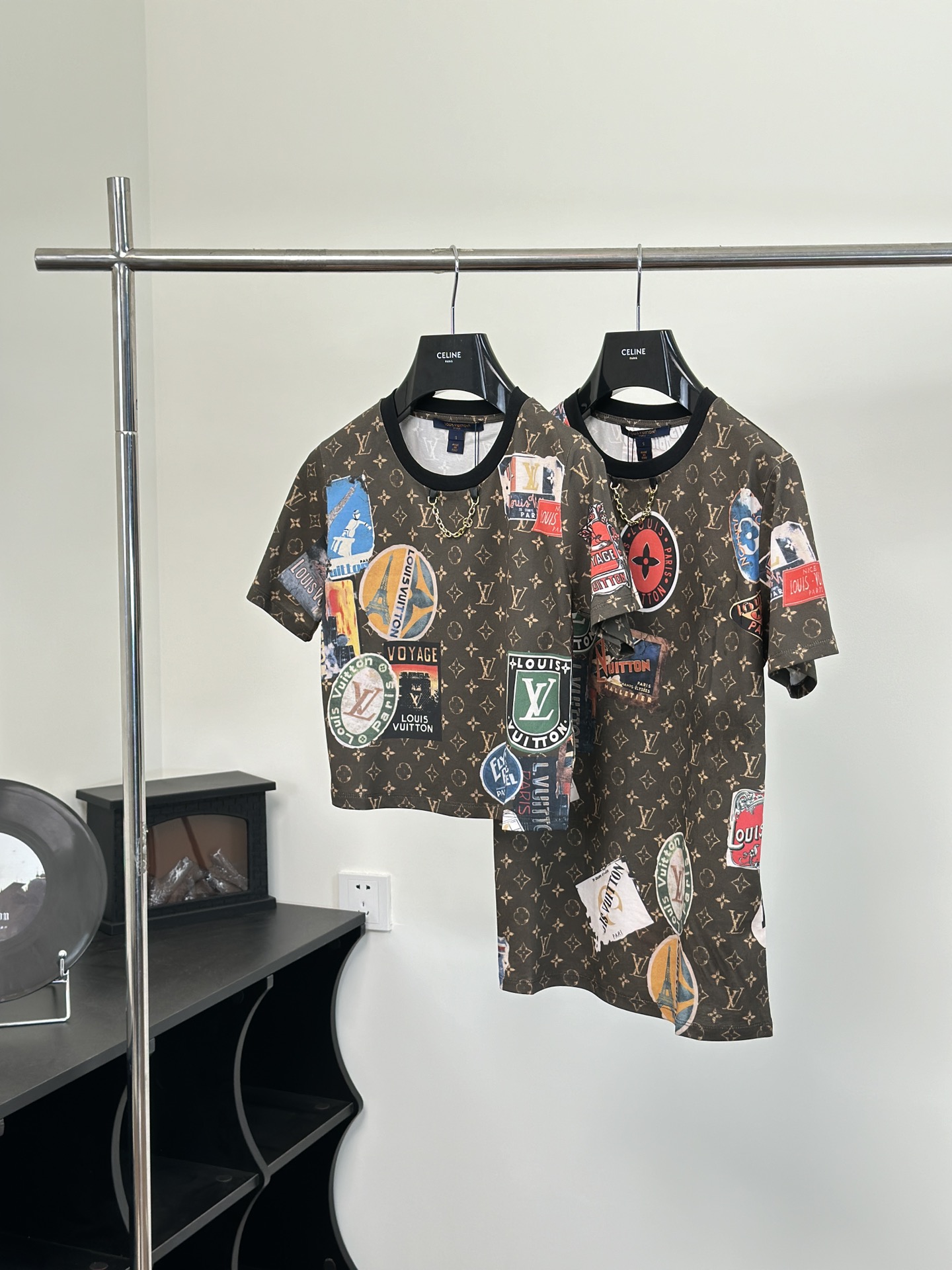 Louis Vuitton Kleding T-Shirt Geel Afdrukken Vrouwen Katoen Lente/Zomercollectie LV Circle Korte mouw