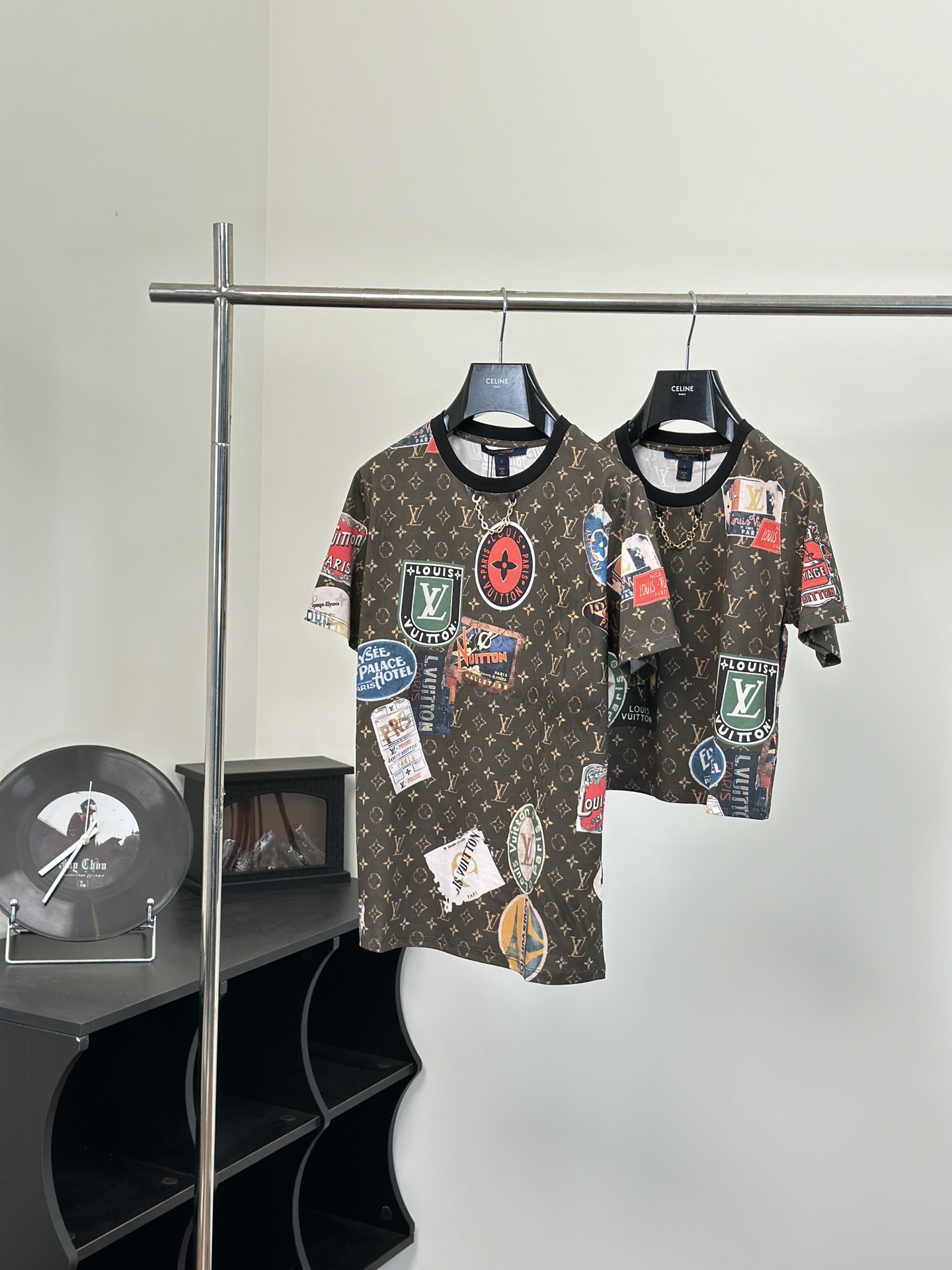 Louis Vuitton Kleding T-Shirt Geel Afdrukken Vrouwen Katoen Lente/Zomercollectie LV Circle Korte mouw