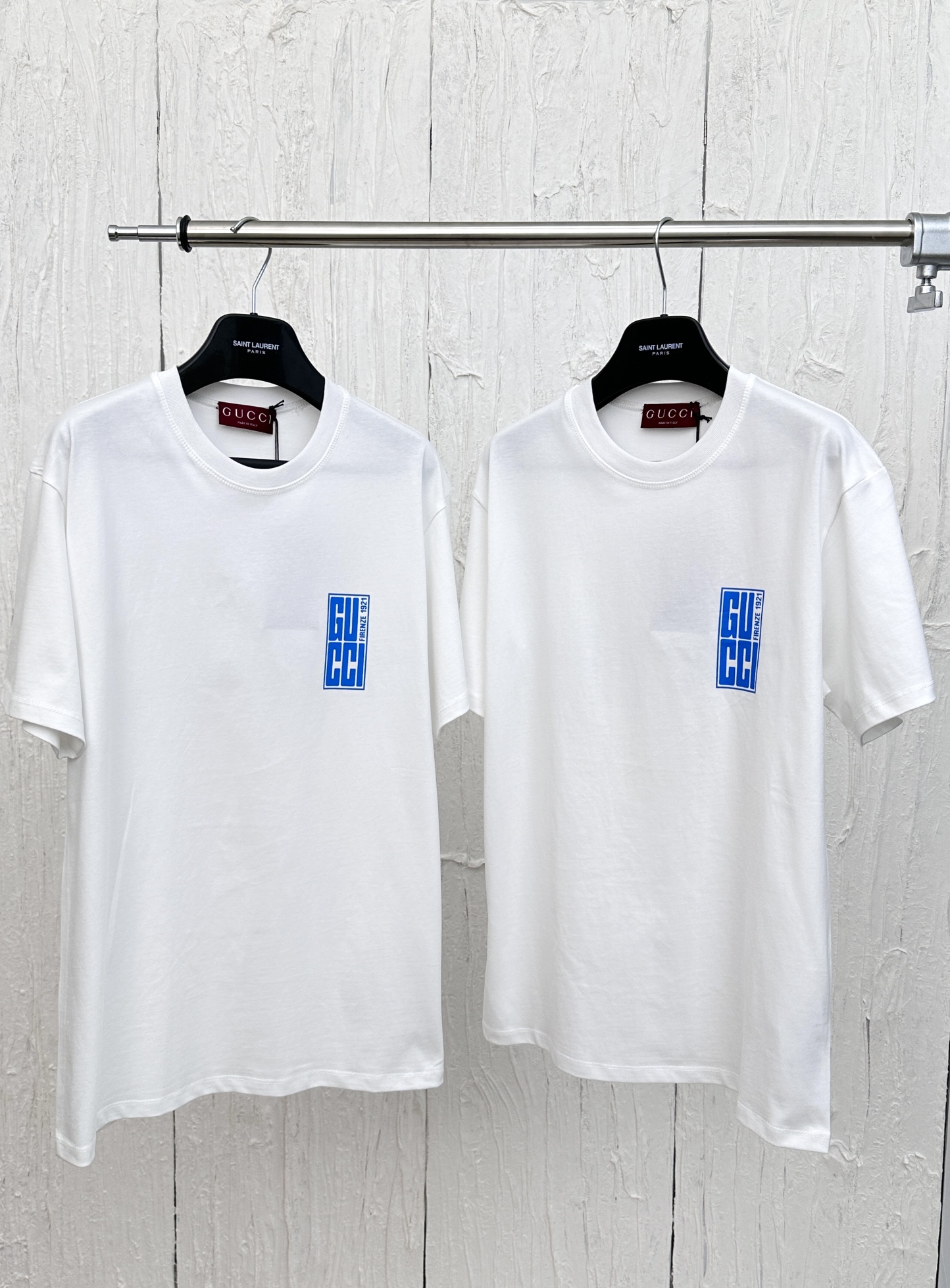 Gucc*/古驰 24SS Primavera/Verano Nueva camiseta de manga corta de algodón de punto con estampado de color Talla: S/M/L Ba…