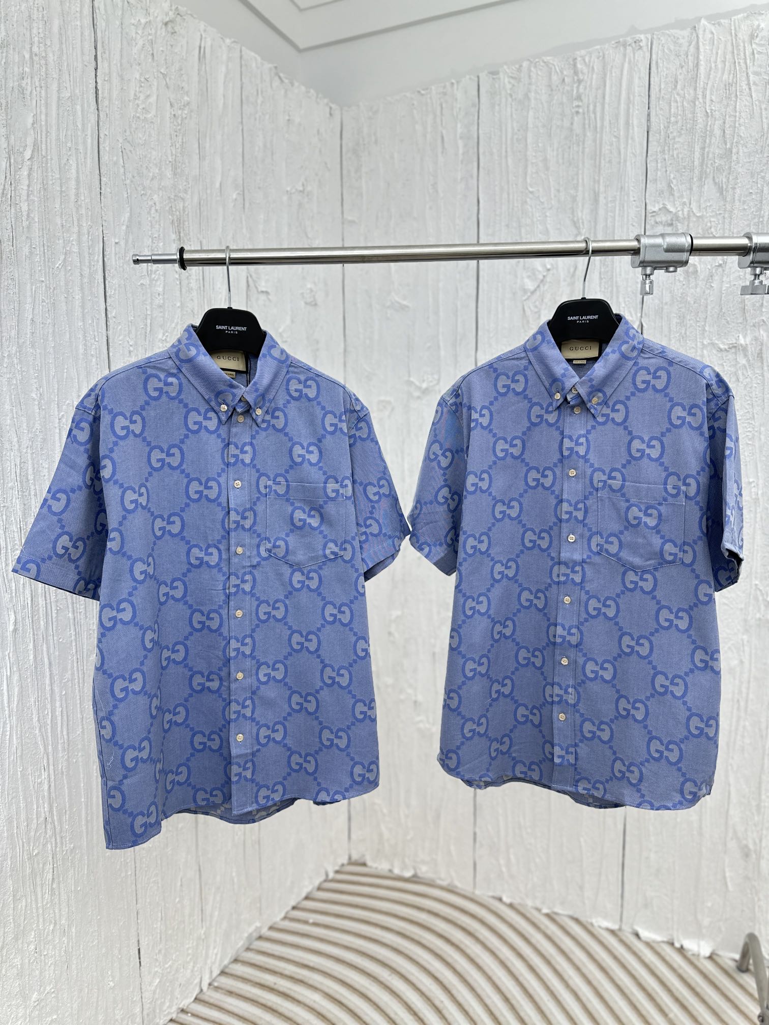 Gucci Wholesale
 Clothing Shirts & Blouses Designer High Replica
 Blue Grid Unisex Cotton Spring/Summer Collection