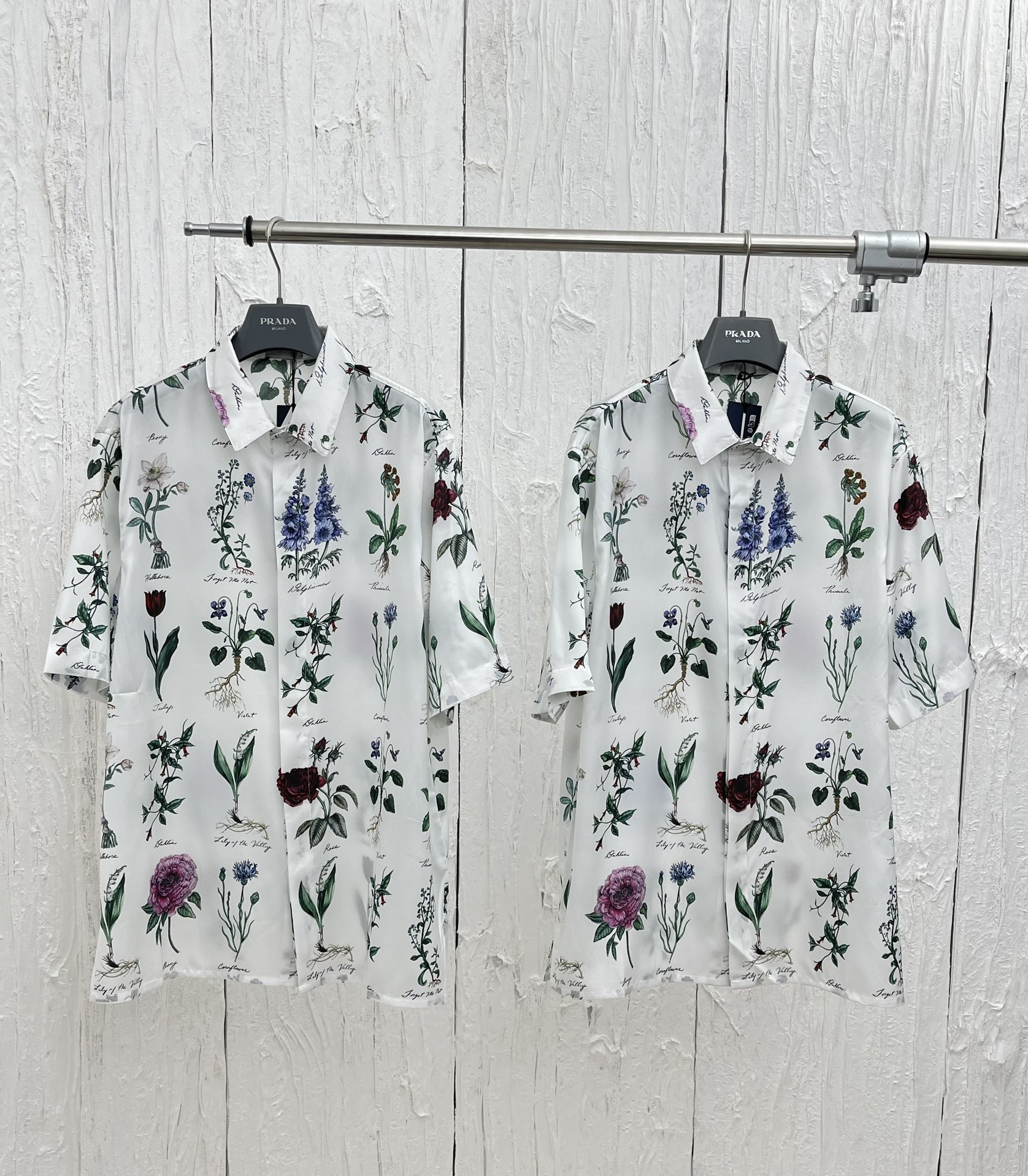 Dio*/Dior 24SS primavera y verano nuevo arte floral traje de seda de morera floral camisa de manga corta Tamaño: 38-S/3…