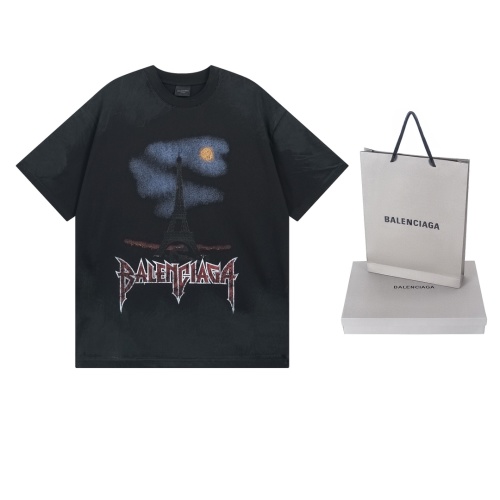 Balenciaga 25SS Black Cotton Graphic Print T-Shirt, Unisex Loose Fit 1 Balenciaga 25SS Black Cotton Graphic Print T-Shirt, Unisex Loose Fit
