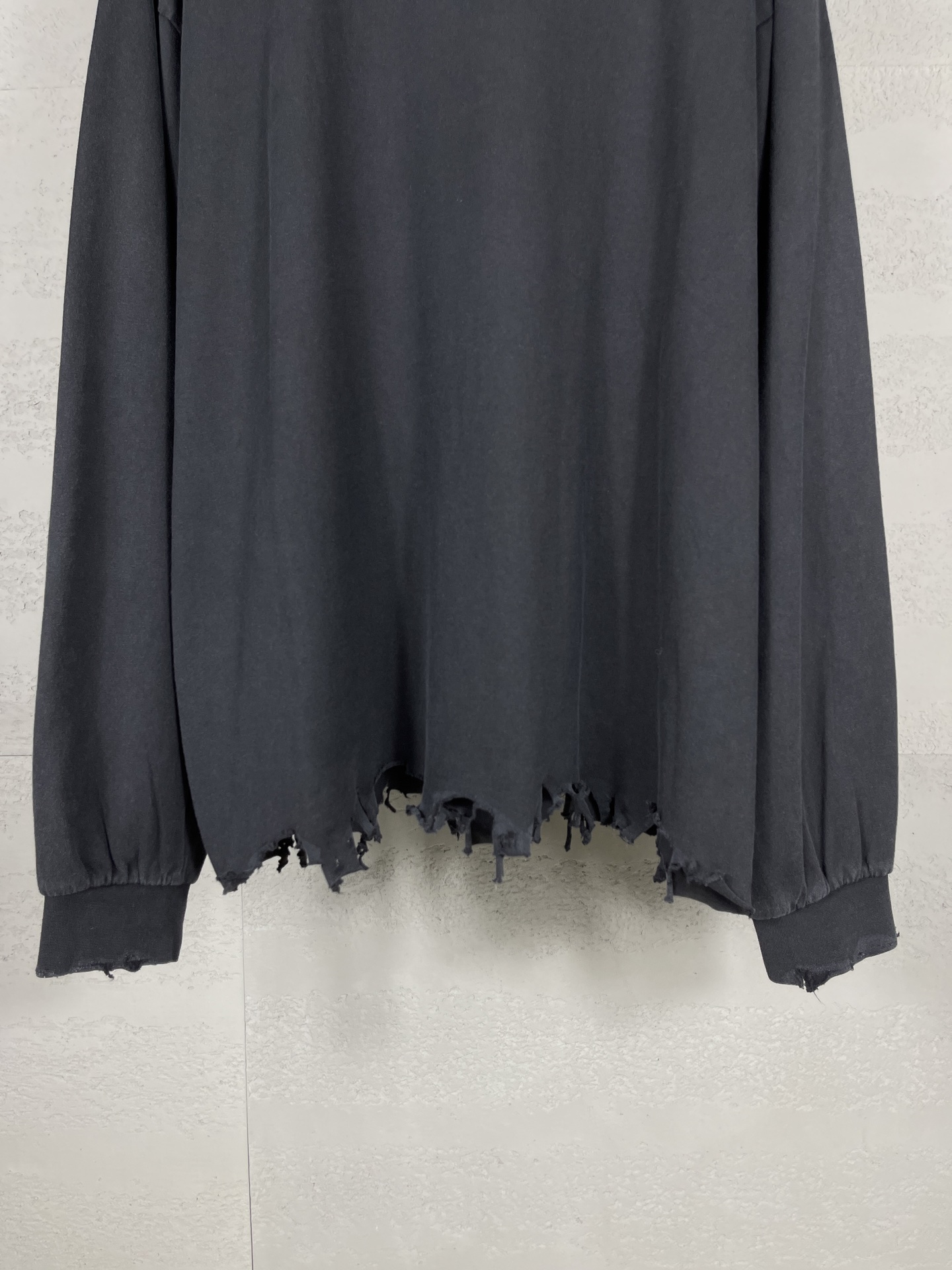 Balenciaga Distressed Logo Long Sleeve T-Shirt - Washed Black, Relaxed Fit 9 i1740681854847 2140 0 8
