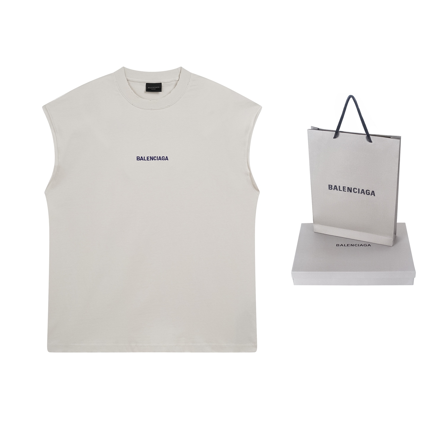 P80 Foto real [Versión superior. Calidad de tienda oficial] BALENCI*GA/25 Nuevo modelo. Camiseta sin mangas con bordado…