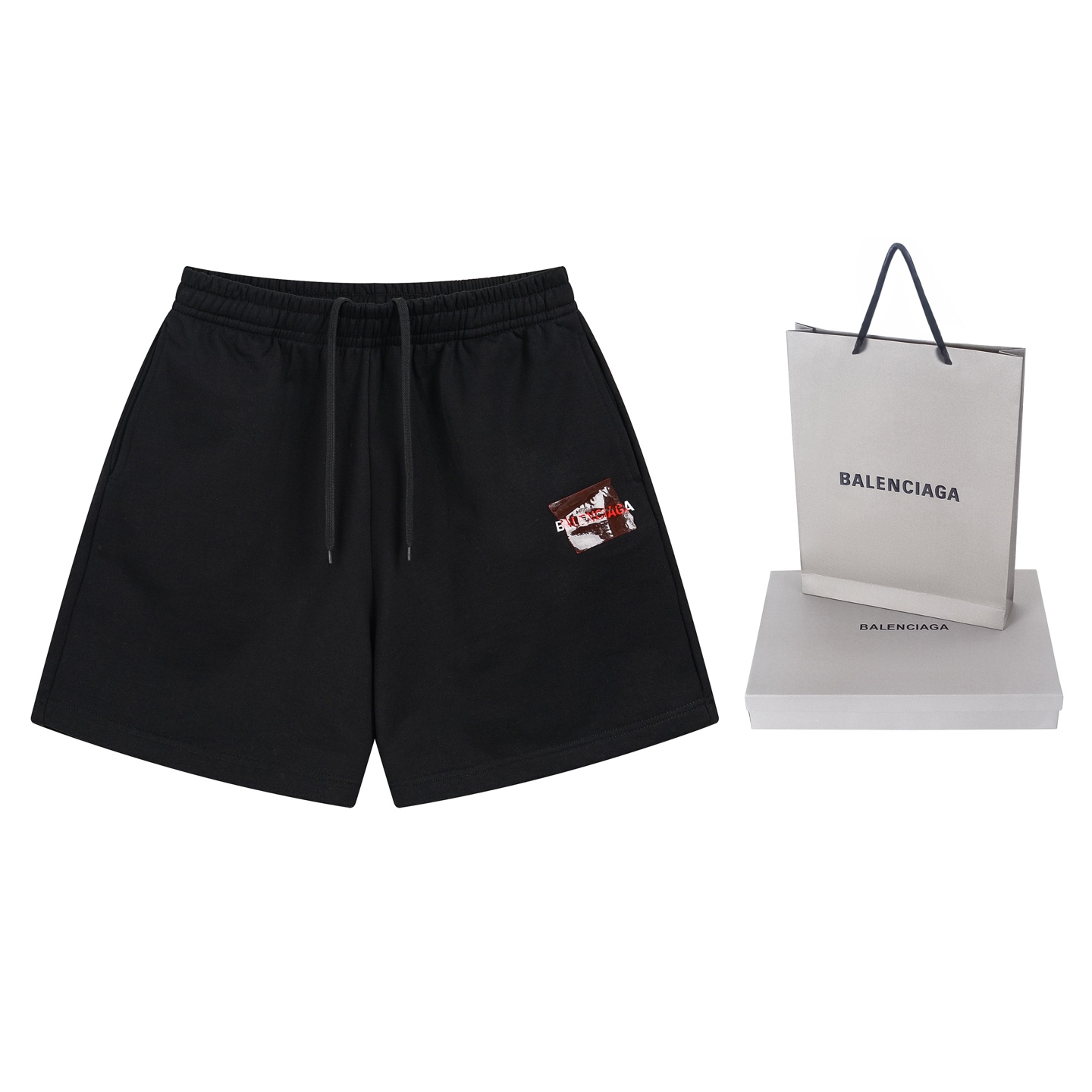 NO:432009,Real photos [Top version. Official website quality] BALENCI*GA/Paris. 2025 new model. Paris letter LOGO embroidered tape pressed shorts. Brick cabinet synchronized. The authentic product was developed at the first time, and you can compare it with the printing!  The fabric is made of Paris ZP fixed wool cotton wool sweater, weighing 460 grams, the cloth surface is clean, the cloth pattern is clear, the feel is soft and comfortable, the embroidery is imported Tajima embroidery machine. The letters are clear, the effect is three-dimensional. The style is loose. The same style for men and women. Code BL257005 Color black Size XS S M L,,balenciaga,hoodie,sweatshirts, shorts,alexander wang19860909实拍图【顶级版本.官网品质】BALENCI*GA/巴黎.2025新款 .巴黎字母LOGO刺绣胶带压胶短裤.砖柜同步.第一时间正品研制,欢印对比！面料采用巴黎ZP定织定染全棉毛圈大卫衣,克重460克,布面干净.布纹清晰,手感柔软舒适,刺绣采用进口田岛绣花机.字母清晰,效果立体.版型釆用宽松版型. 男女同款 编码BL257005 颜色黑色 尺码XS S M L,,balenciaga,hoodie,sweatshirts,shorts,alexander wang,Men's clothing