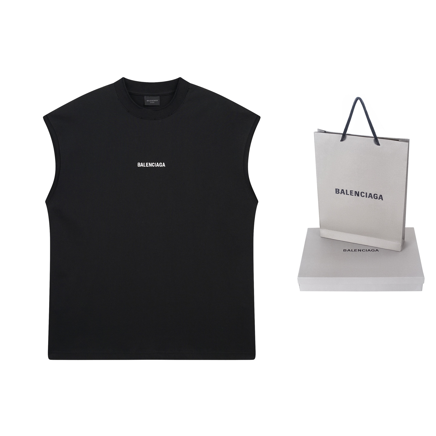 P80 Foto real [Versión superior. Calidad de tienda oficial] BALENCI*GA/25 Nuevo modelo. Camiseta sin mangas con bordado…