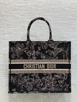 Dior Tote Bags High Quality Online
 Black Embroidery