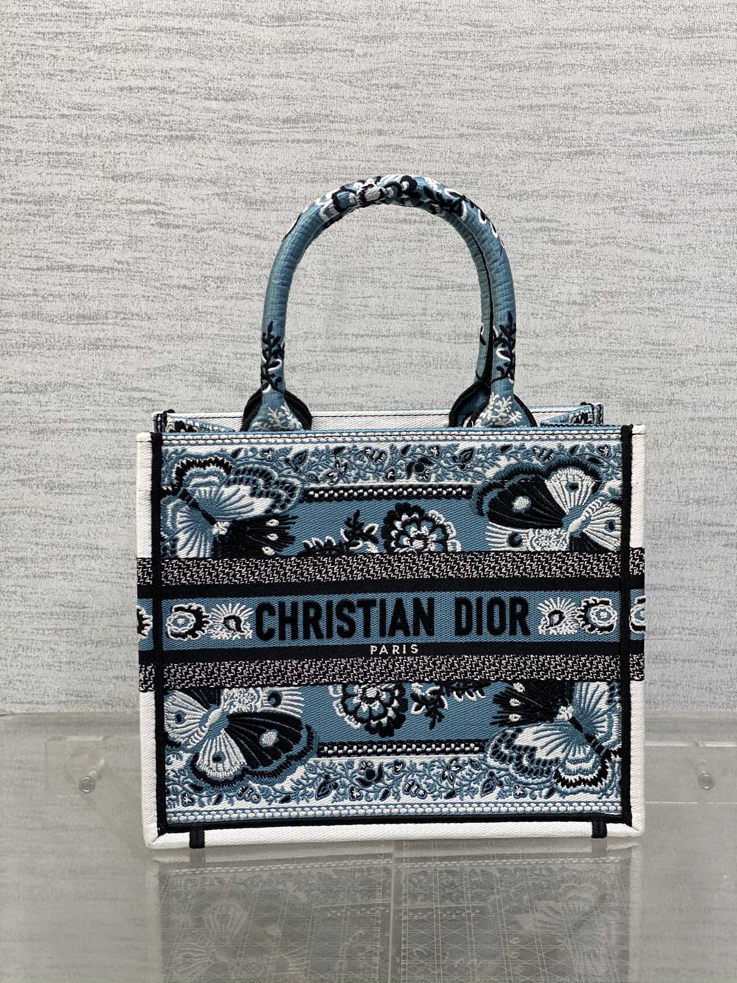 Dior Book Tote Small Embroidered Handbag