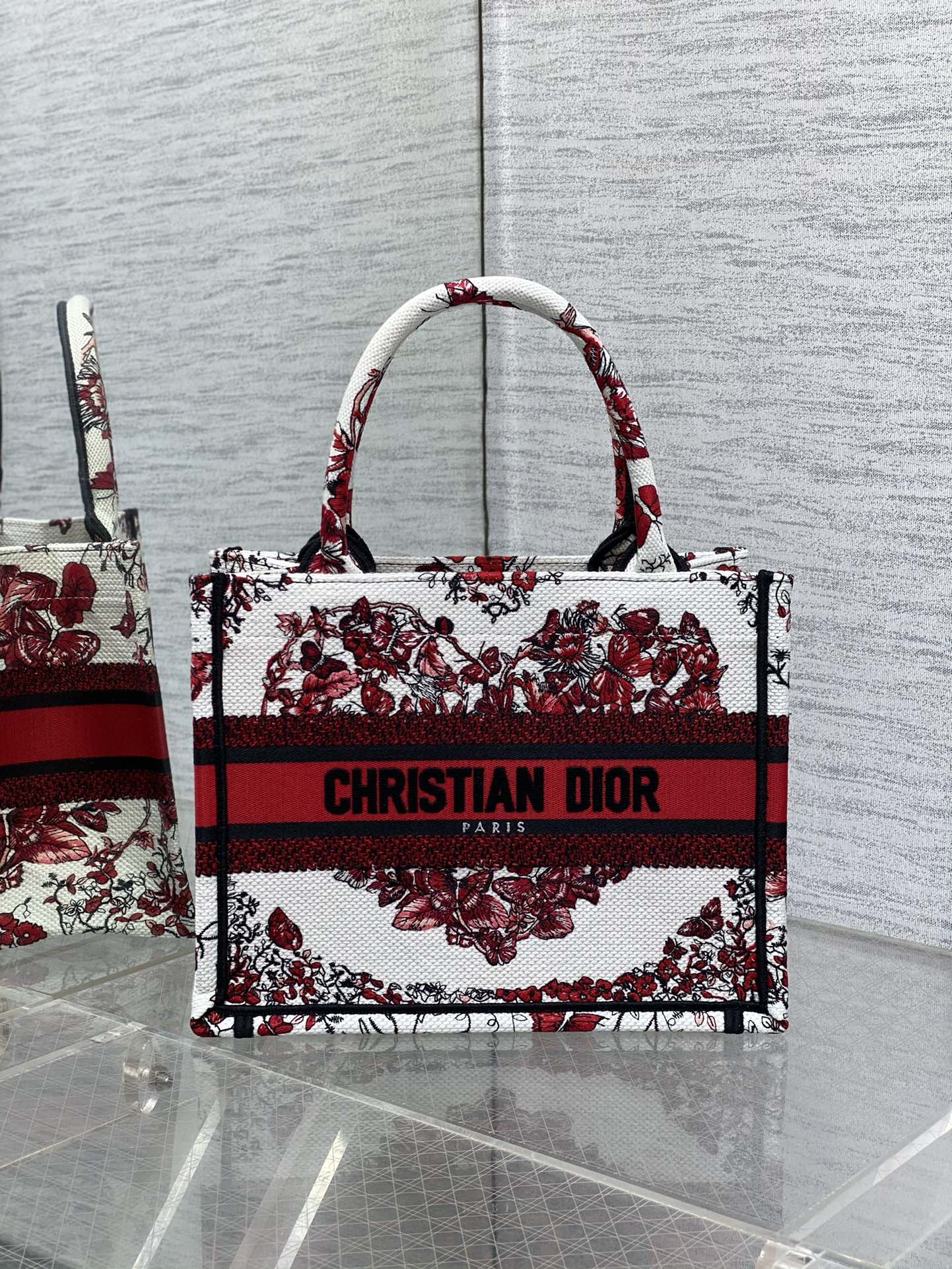 Dior Handbags Tote Bags 2023 Perfect Replica Designer
 Red White Embroidery