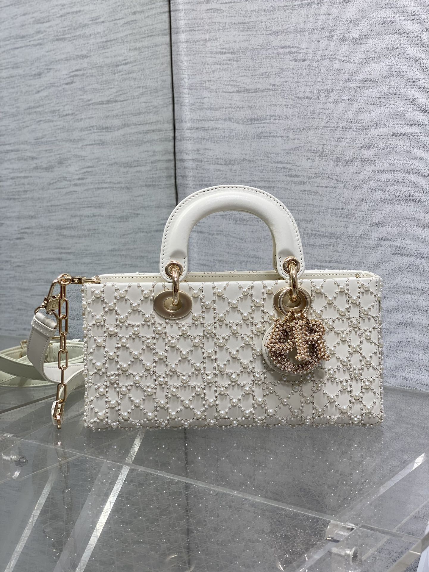 Lady Dior Bag Horizontal Beaded Embroidery Handbag Crossbody