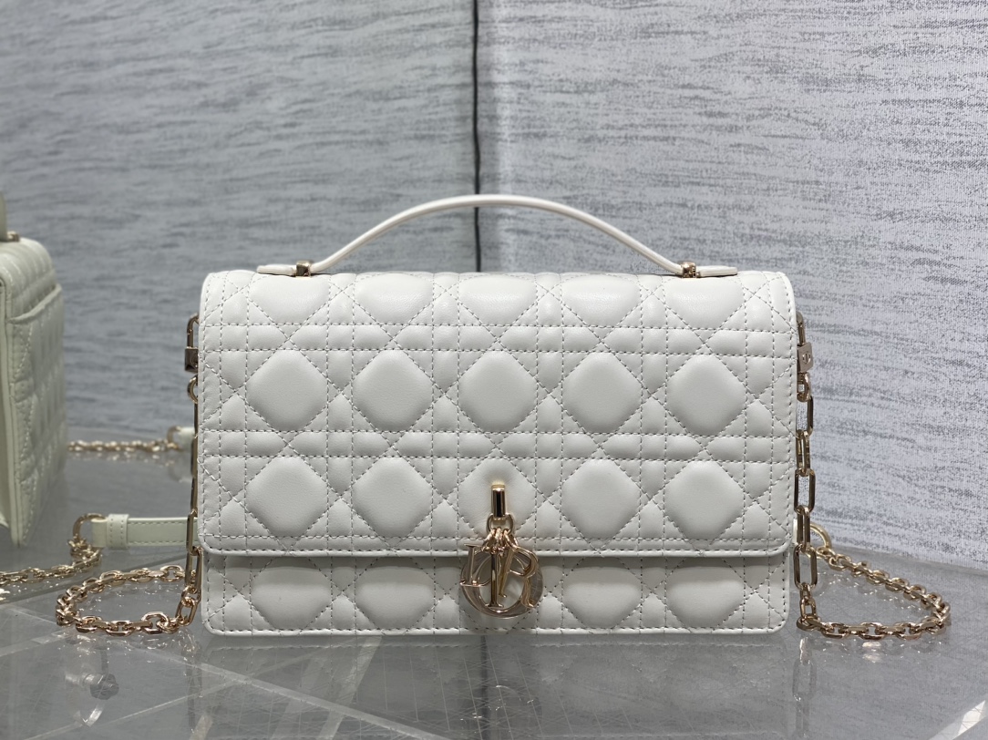 Dior Style White Leather Clutch Lookbook Reference image 1