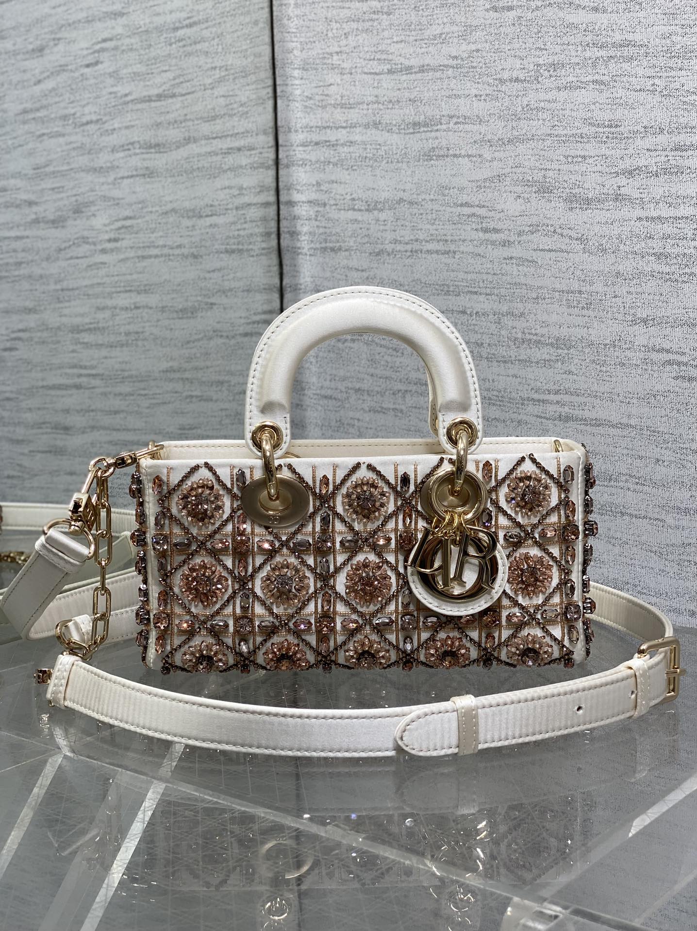 dior multicolor beaded lady d joy bag