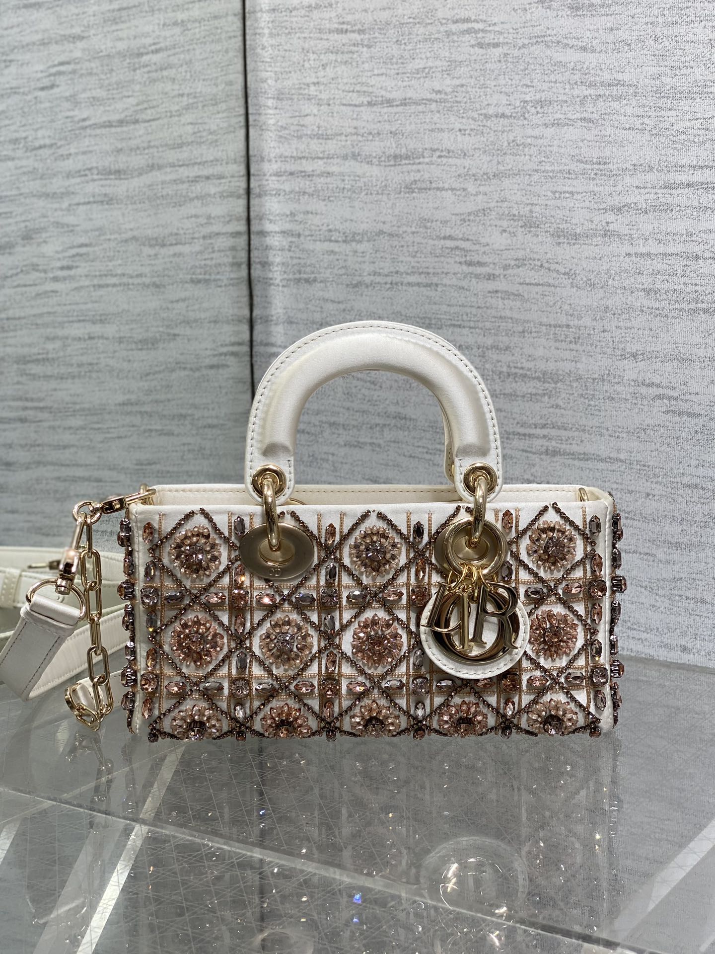 dior multicolor beaded lady d joy bag