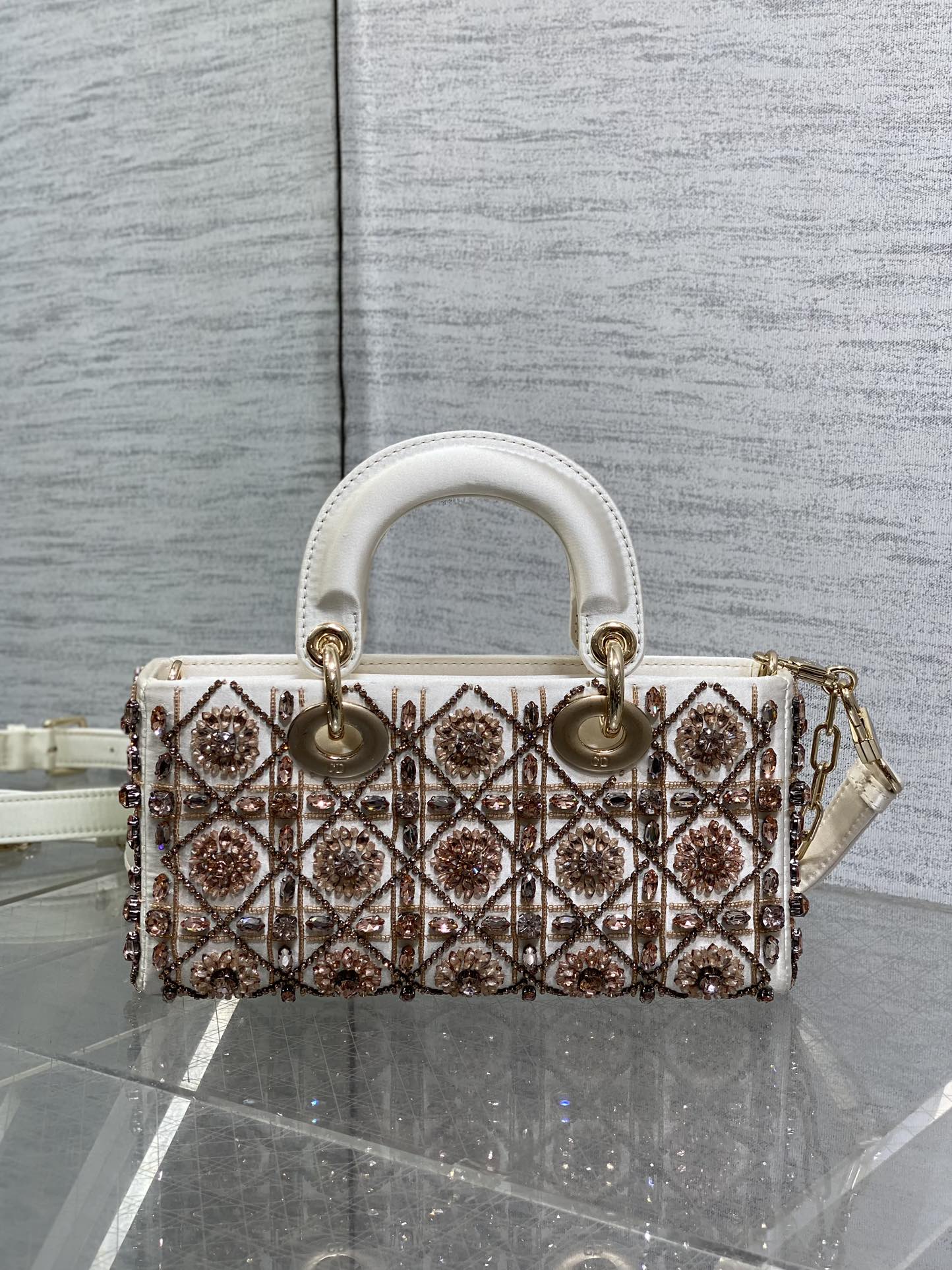 dior multicolor beaded lady d joy bag