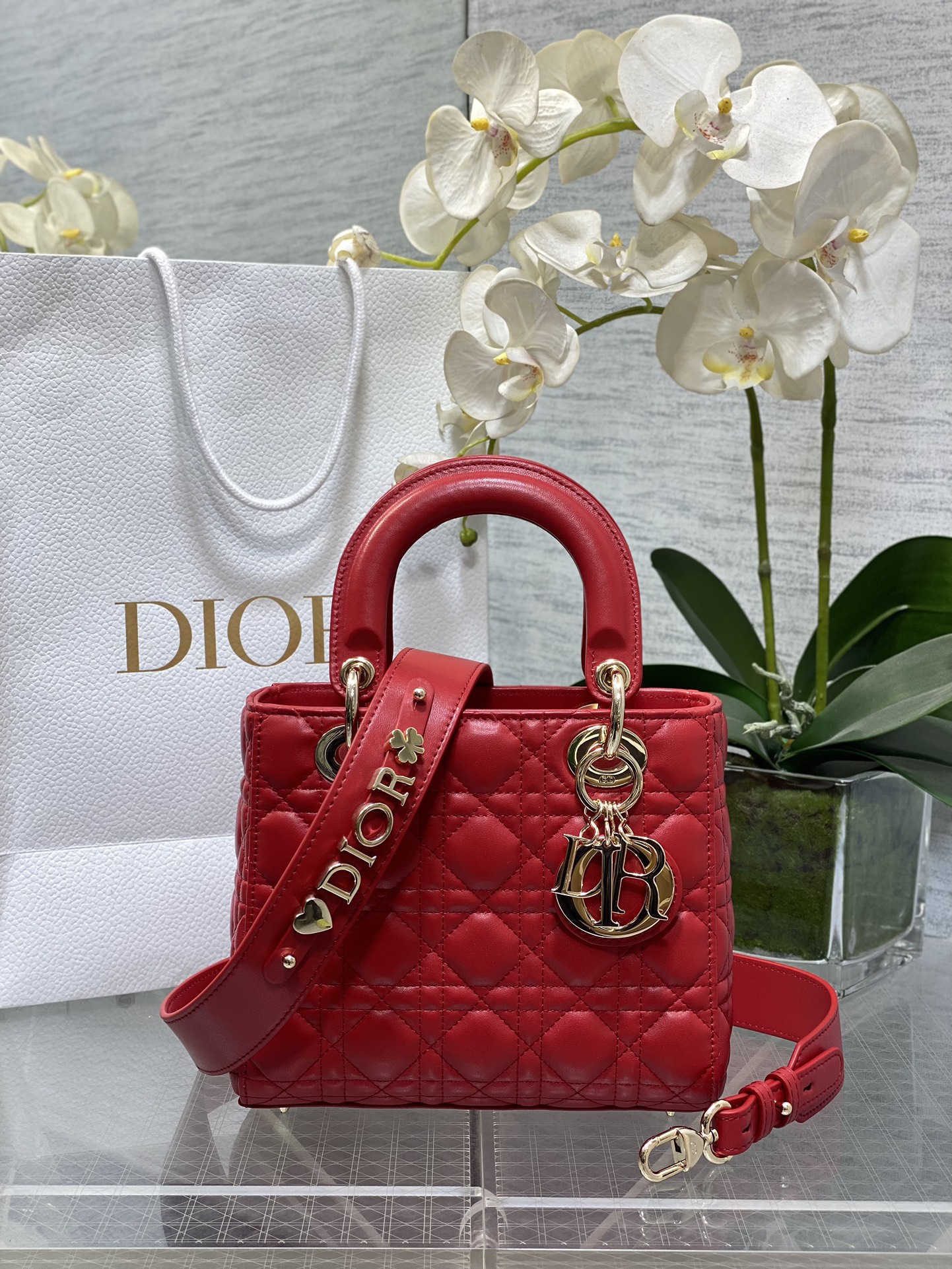 𝐋𝐚𝐝𝐲Cuatro cuadros de piel de oveja rojo cereza