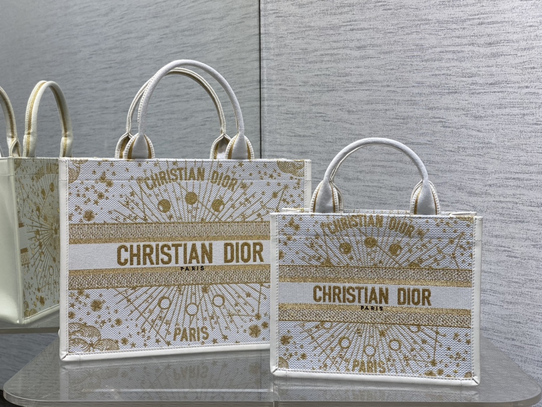 Dior Book Tote White and Gold tote everyday