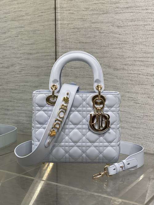 Dior Lady Dior Mini Bag Glacier Blue with Charms and Adjustable Strap 1 Dior Lady Dior Mini Bag Glacier Blue with Charms and Adjustable Strap