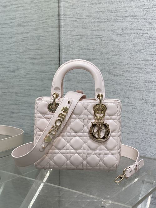 Dior Lady Dior Four-Grid Sakura Pink Bag with Customizable Strap 1 Dior Lady Dior Four-Grid Sakura Pink Bag with Customizable Strap