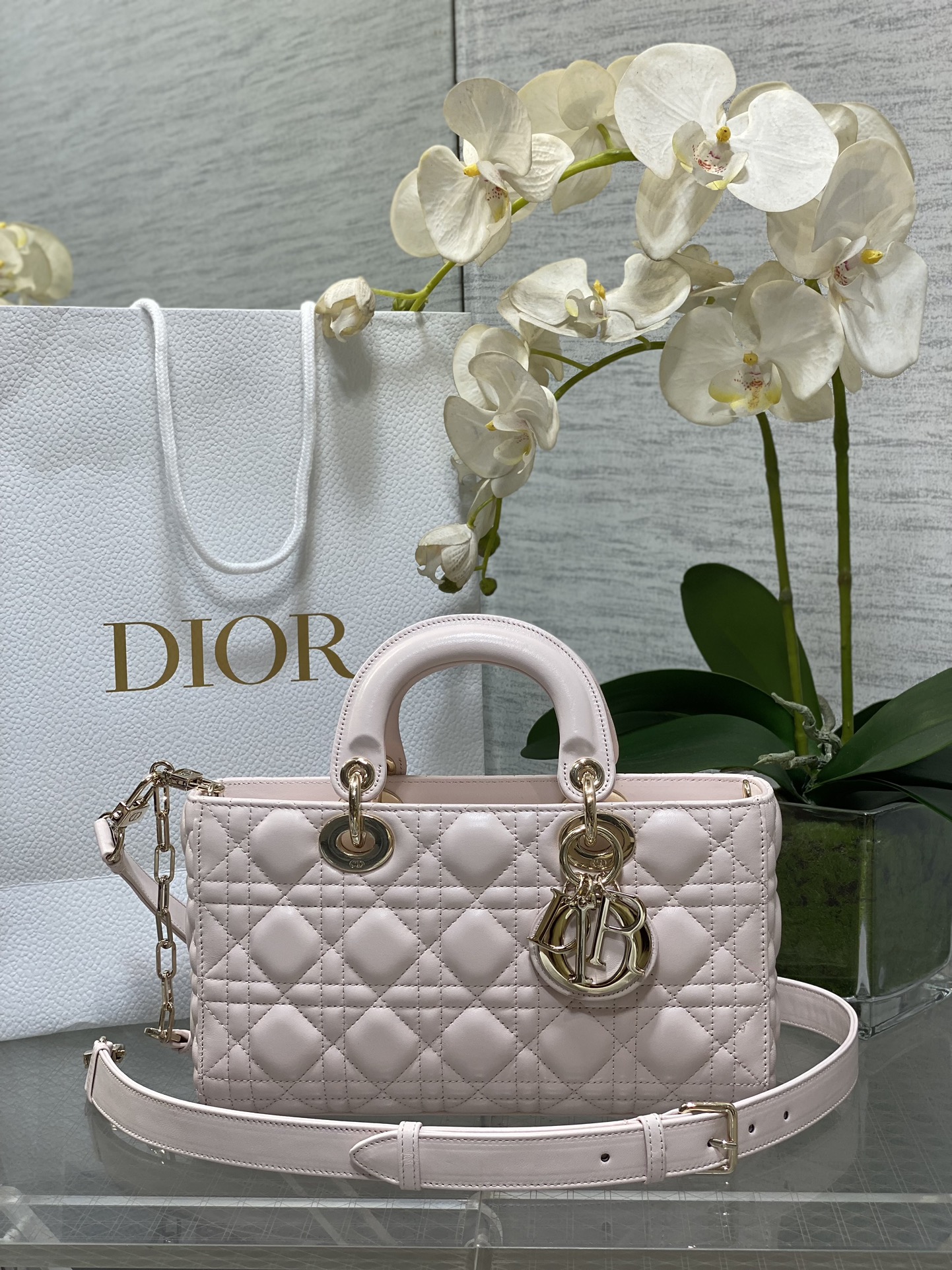 𝐃-𝐉𝐨𝐲 Último color rosa flor de cerezo Gran forro de cuero original con cachemira