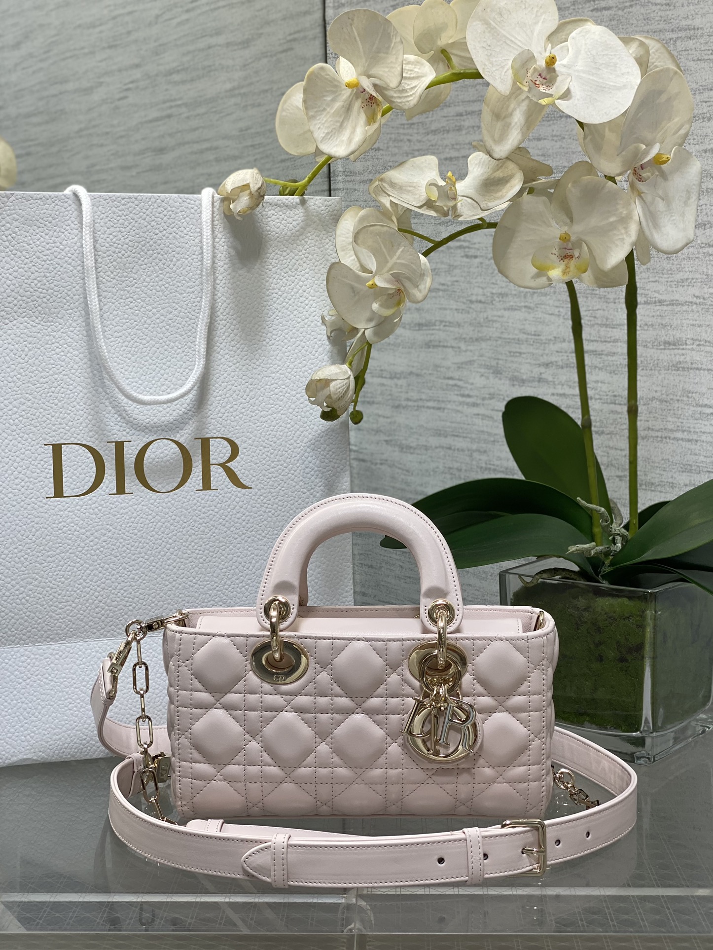 𝐃-𝐉𝐨𝐲 El último color rosa flor de cerezo tamaño pequeño forro de cuero original con cachemira