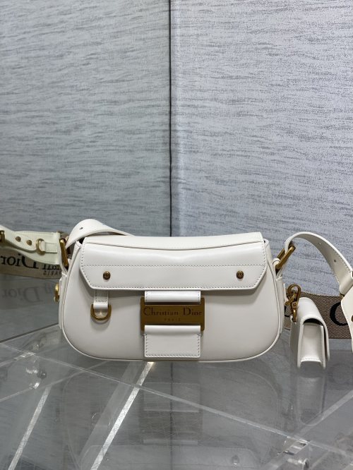 Dior White Leather Bag with Adjustable Embroidered Shoulder Strap & Airpod Case 1 Dior White Leather Bag with Adjustable Embroidered Shoulder Strap & Airpod Case
