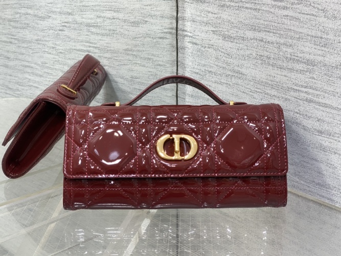 Miss Caro Top Handle Bag with Oversized Diamond Pattern and CD Clasp 1 Miss Caro Top Handle Bag with Oversized Diamond Pattern and CD Clasp