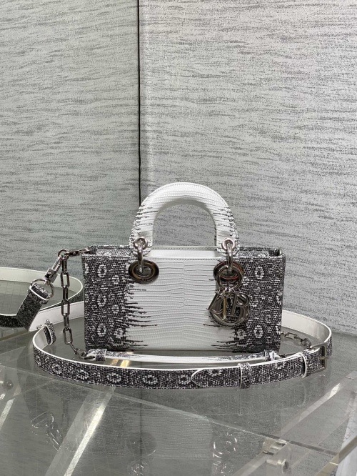 Lady Dior Handbag, 22cm, Lizard-Embossed Calfskin, Elegant & Unique 1 Lady Dior Handbag, 22cm, Lizard-Embossed Calfskin, Elegant & Unique