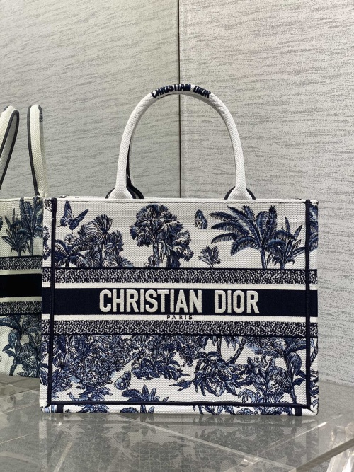 Dior Book Tote Bag Medium Blue Coconut Tree Embroidery,36*18*28cm 1 Dior Book Tote Bag Medium Blue Coconut Tree Embroidery,36*18*28cm