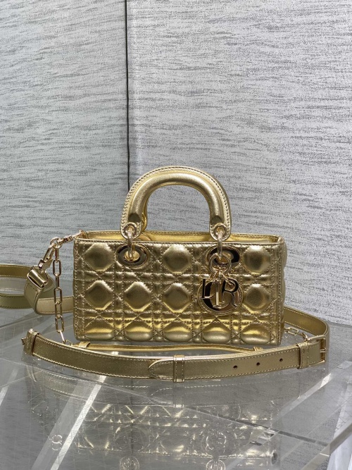Dior D-Joy Bag: Chic Gold Quilted Design with Versatile Straps 1 Dior D-Joy Bag: Chic Gold Quilted Design with Versatile Straps