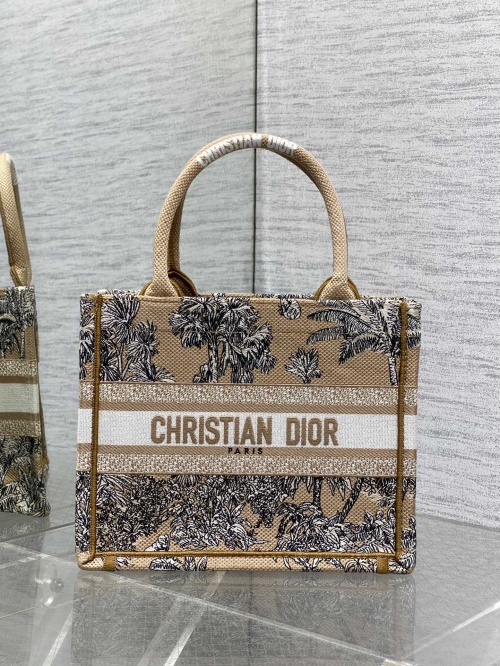 Christian Dior Small Book Tote Bag Beige Multicolor Palm Tree Embroidery 1 Christian Dior Small Book Tote Bag Beige Multicolor Palm Tree Embroidery